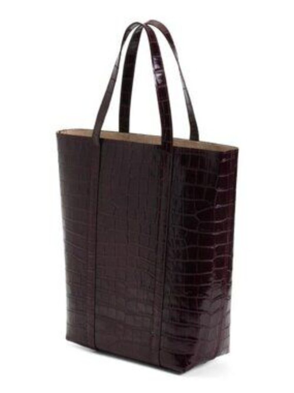 PRATESI Made In Italy Leather Nortyh South Structured Crocodile Tote - Picture 4 of 5